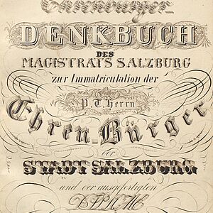 Abbildung der ersten Seite des Ehrenbürger Denkbuch aus dem Jahr 1920