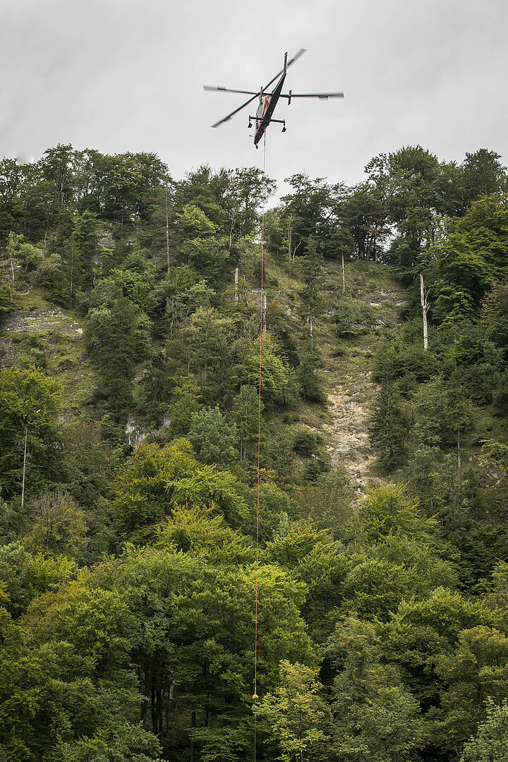 Hubschrauberflüge am Kapuzinerberg