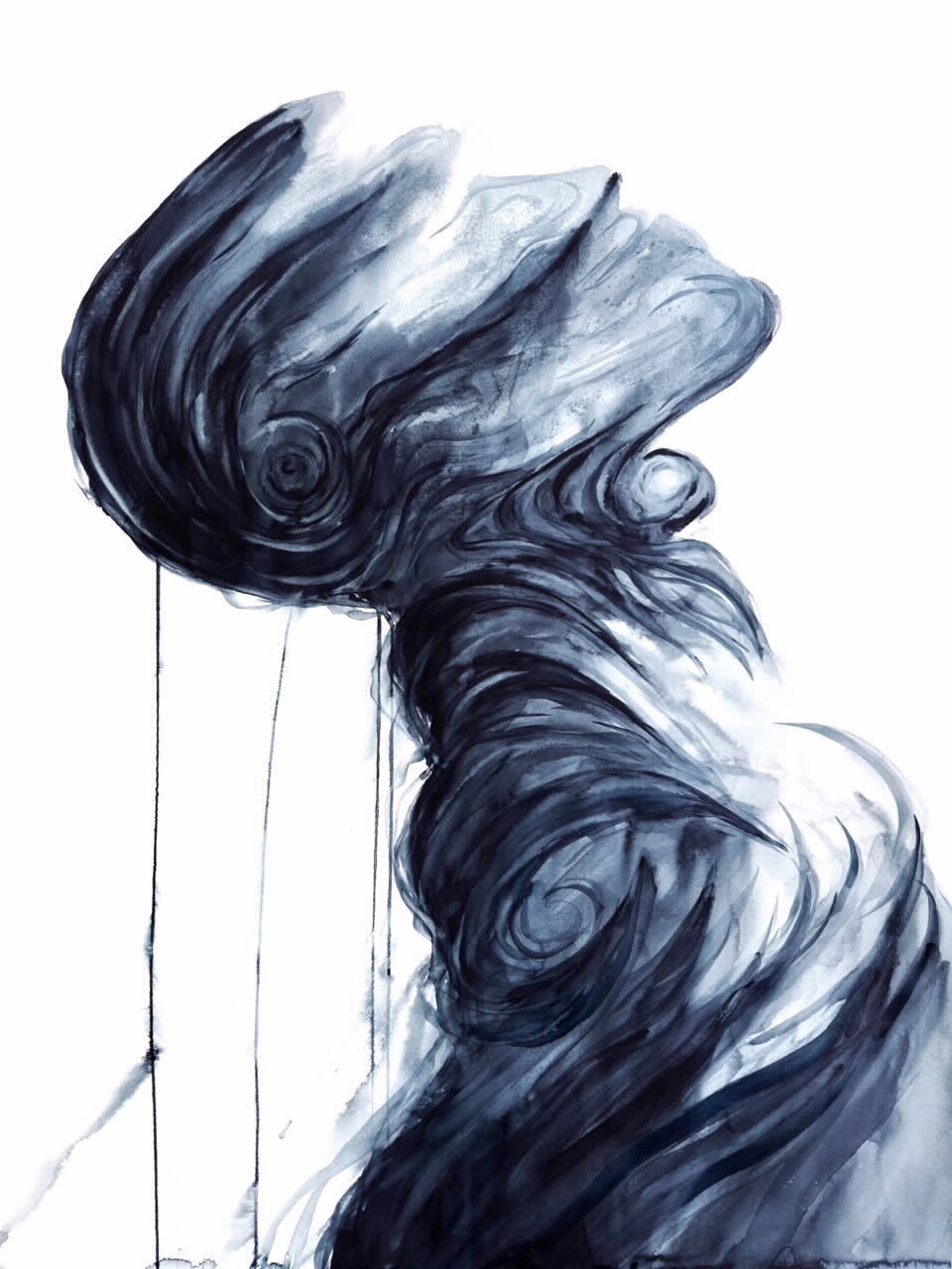 Whirlwind, Aquarell, 70 x 100 cm, 2024