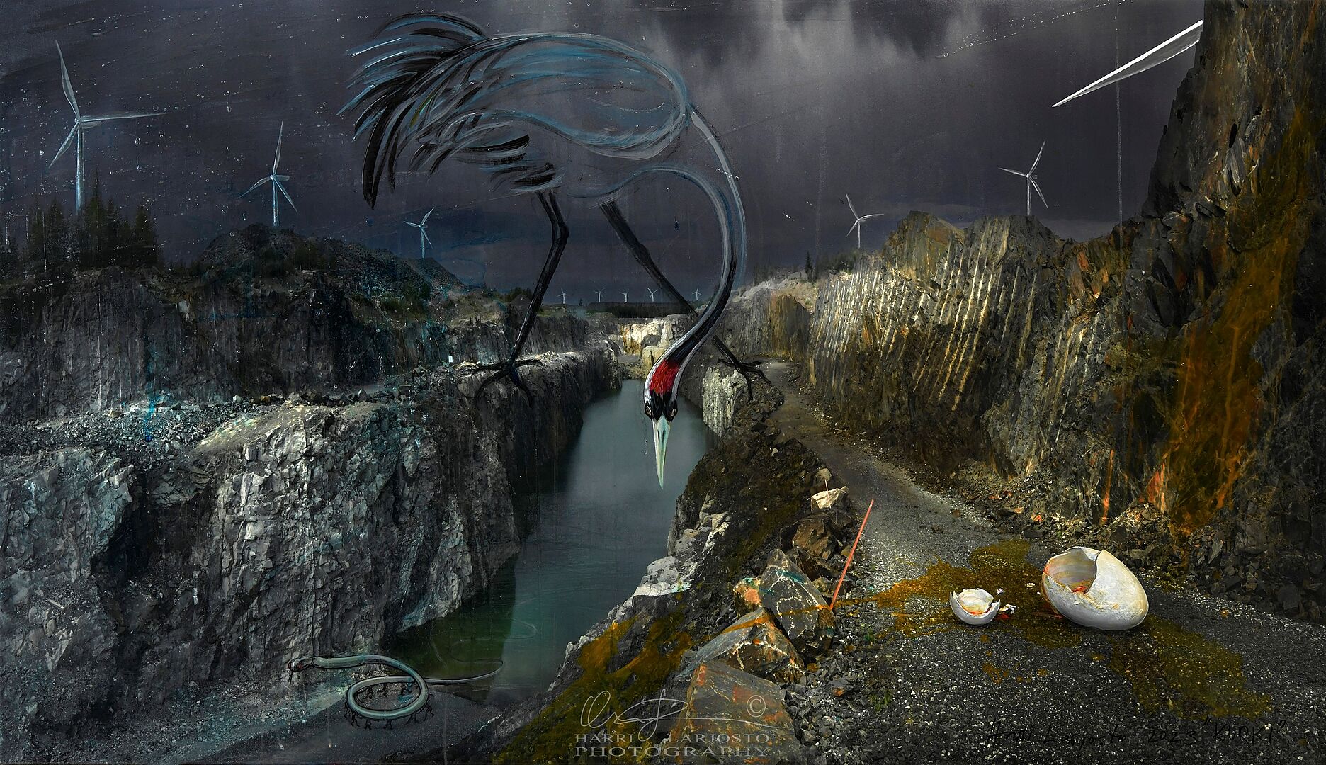 Series Genesis 2.0 – 7 days of contemporary creation of the world, 7 paintings 2. Day, Creation of Windmill